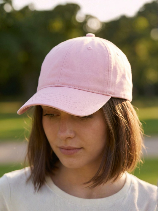 Casquette en sergé de coton rose blush